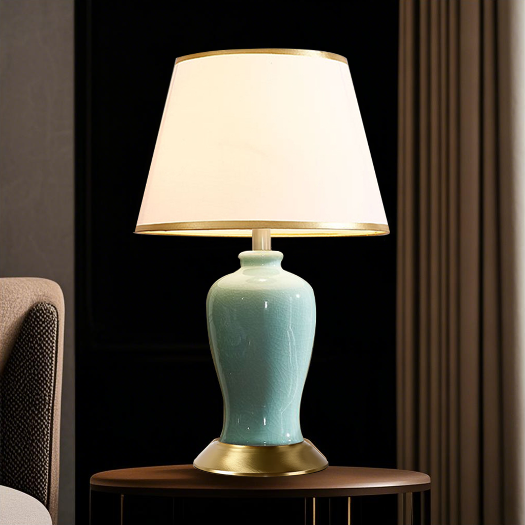 Ice crack ceramic table lamp