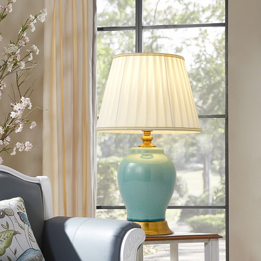 Handcrafted Creamy Glaze Ceramic Table Lamp