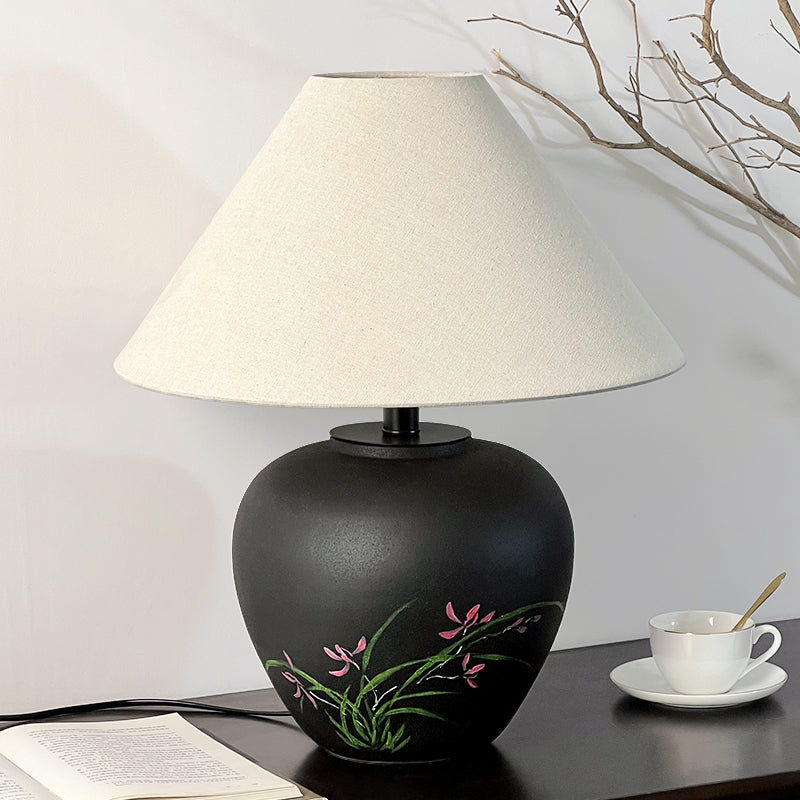 New Chinese Style - Plum Blossom & Orchid Ceramic Lamp