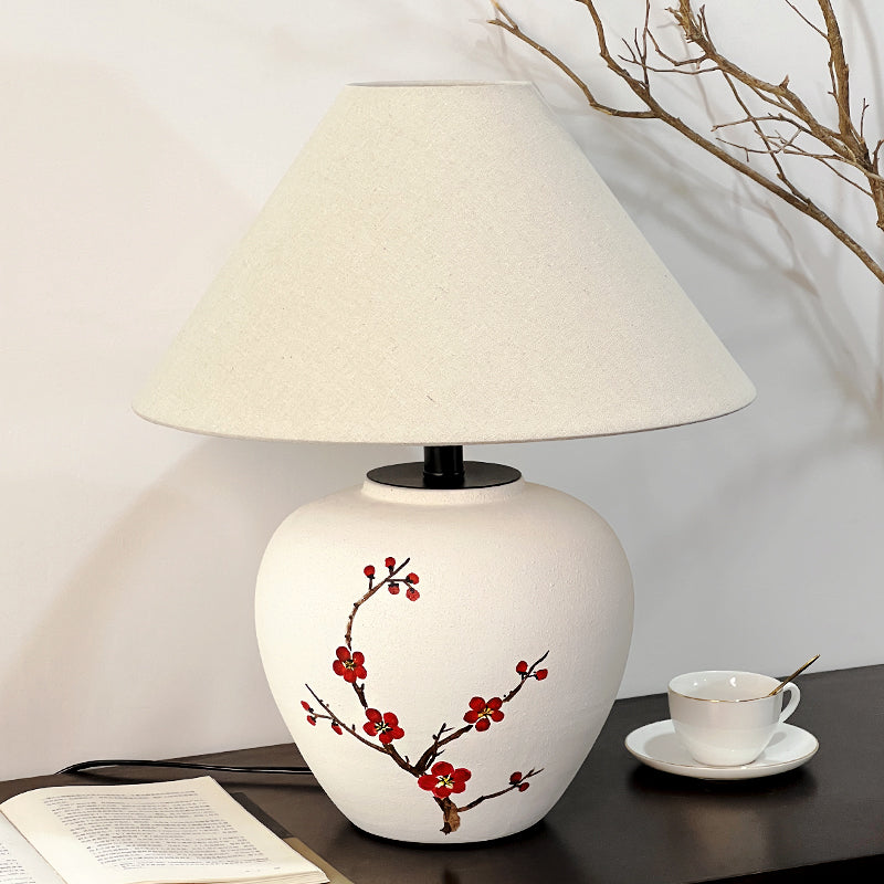 New Chinese Style - Plum Blossom & Orchid Ceramic Lamp