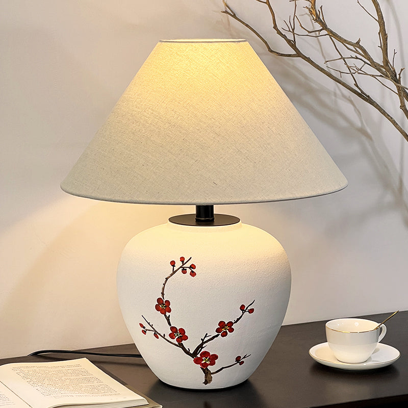 New Chinese Style - Plum Blossom & Orchid Ceramic Lamp
