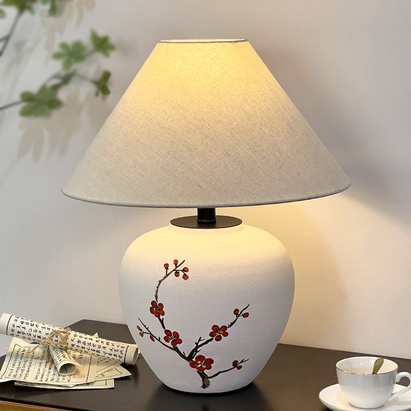 New Chinese Style - Plum Blossom & Orchid Ceramic Lamp