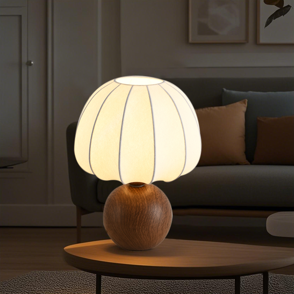 LED ceramic table lamp imitation silk lamp cover