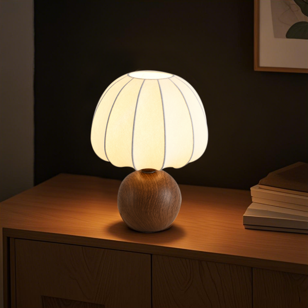 LED ceramic table lamp imitation silk lamp cover