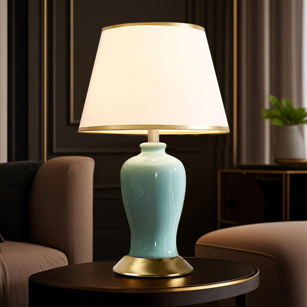 Ice crack ceramic table lamp