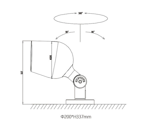 Outdoor LED Garden Light 20W IP65 Waterproof Adjustable Pole Mount Lamp – Model HL-TYD-200
