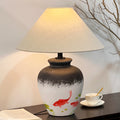 Chinese - style Hand - painted Koi Ceramic Table Lamp