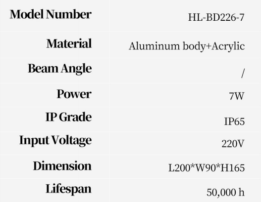 Outdoor Spot Wall Light (HL-BD226-7)