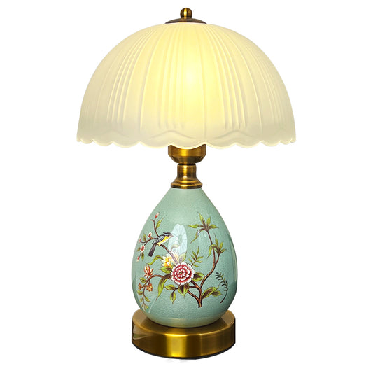Retro Hand-painted Flower and Bird Ceramic Table Lamp