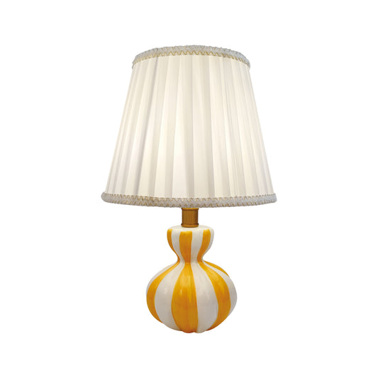 Orange and White Calabash - shaped Ceramic Table Lamp