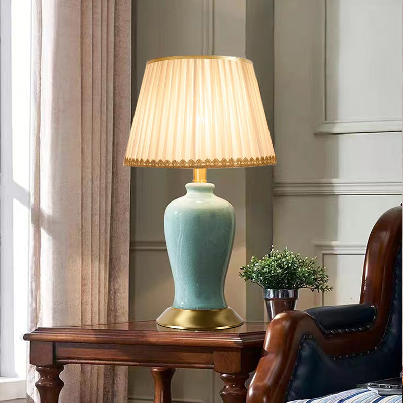 Ice-Crackle Celadon Ceramic Table Lamp