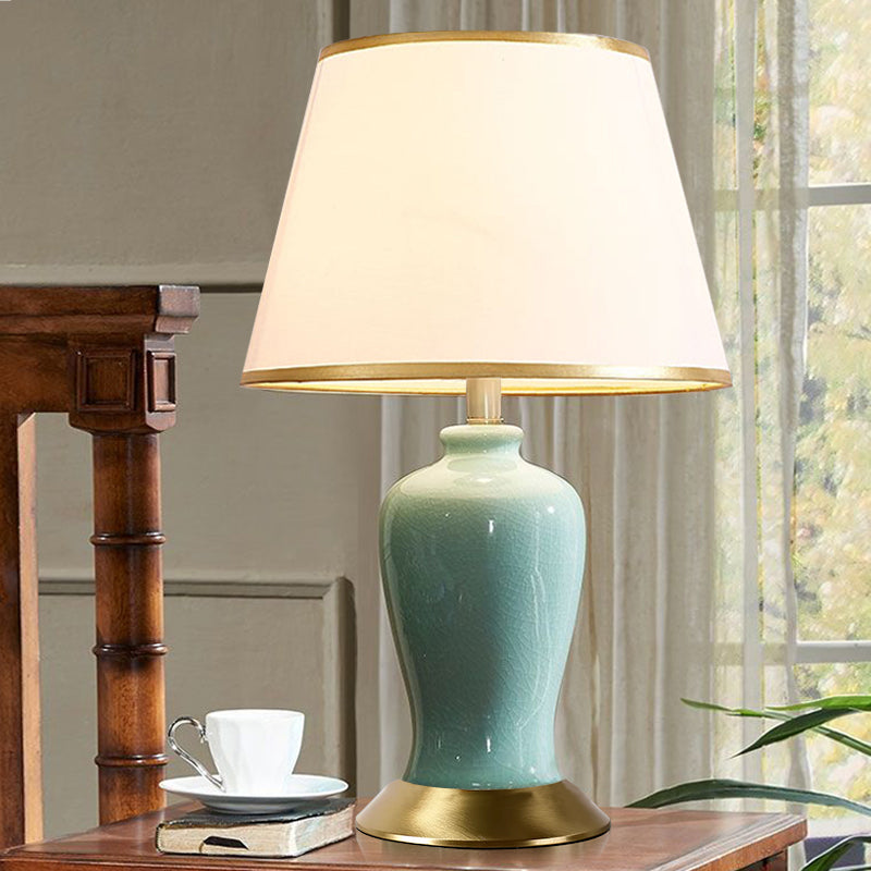 Ice-Crackle Celadon Ceramic Table Lamp