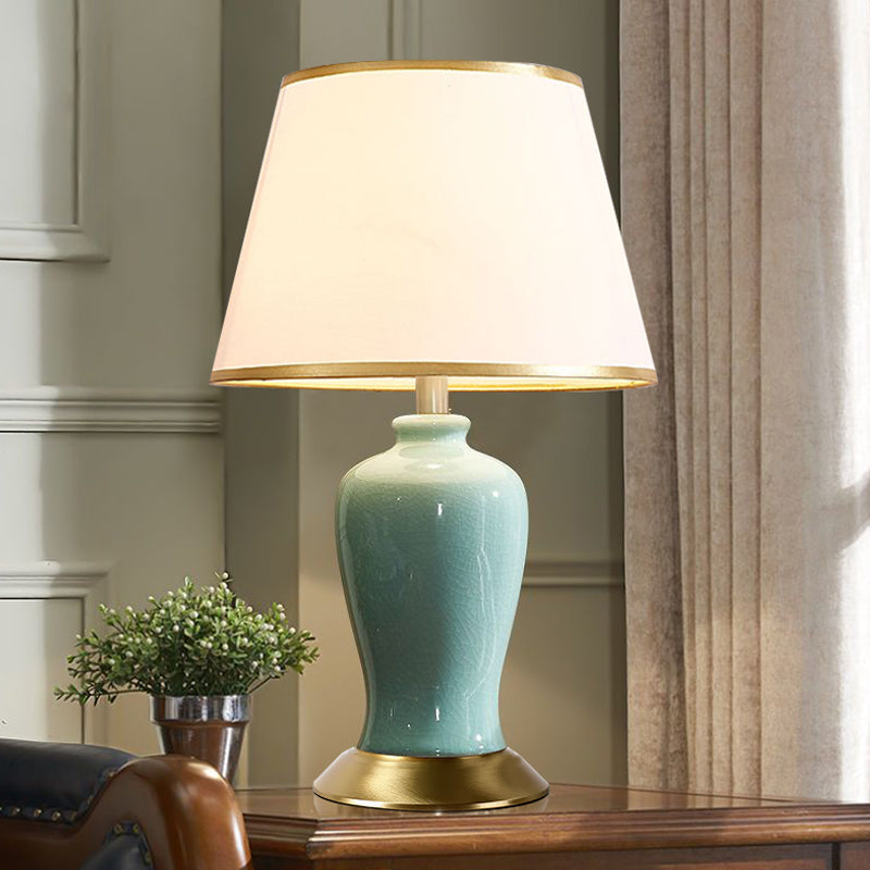 Ice-Crackle Celadon Ceramic Table Lamp