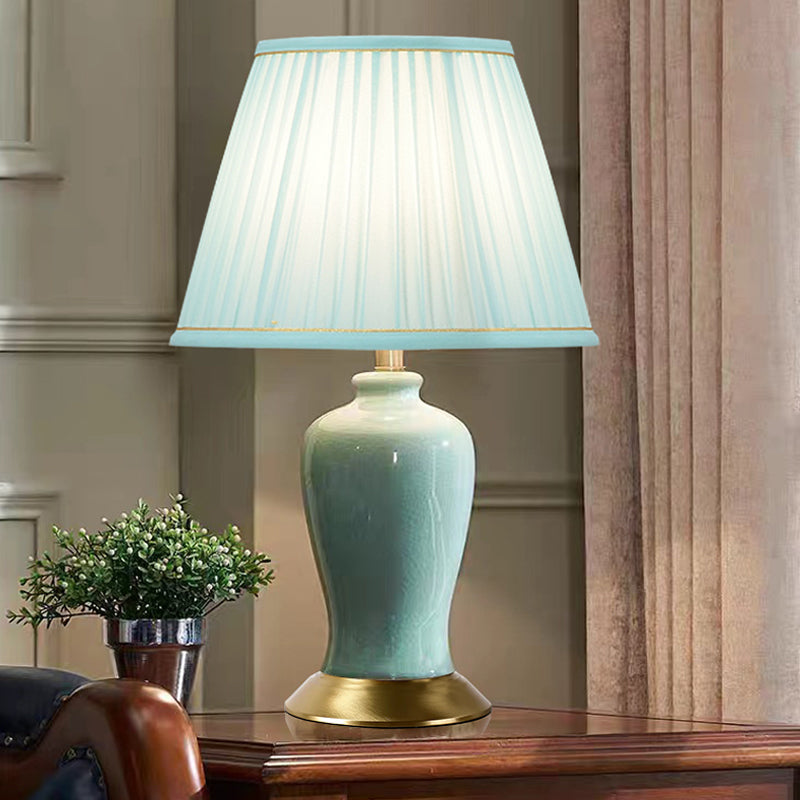 Ice-Crackle Celadon Ceramic Table Lamp