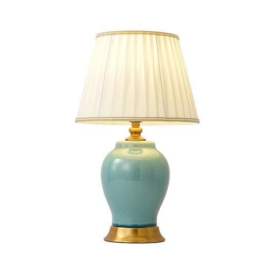 Handcrafted Creamy Glaze Ceramic Table Lamp