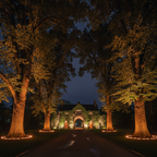British Manor Gatehouse Night