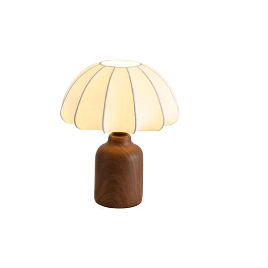 Wood grain ceramic table lamp