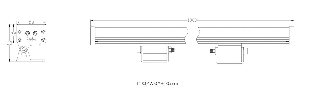 HL-XQ62-48 Waterproof Wall Washing Lamp - DC24V IP65 Outdoor Lighting