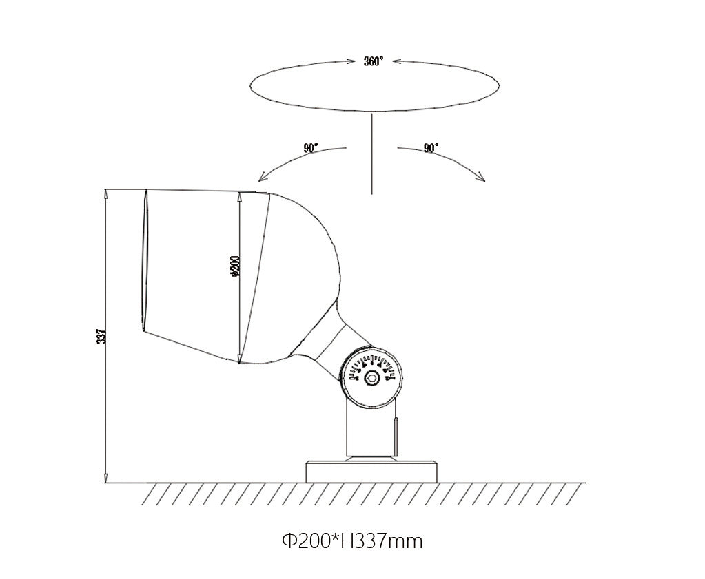 Outdoor LED Garden Light 20W IP65 Waterproof Adjustable Pole Mount Lamp – Model HL-TYD-200