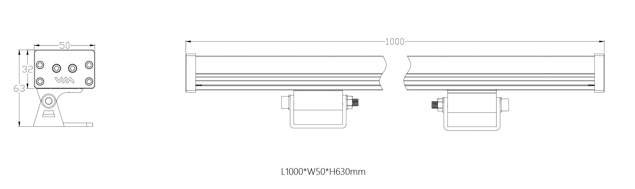 HL-XQ62-48 Waterproof Wall Washing Lamp - DC24V IP65 Outdoor Lighting