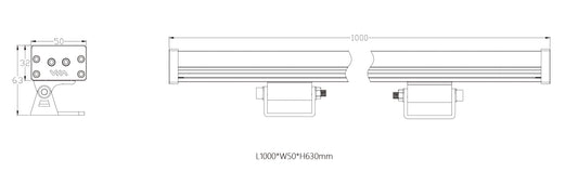 HL-XQ62-48 Waterproof Wall Washing Lamp - DC24V IP65 Outdoor Lighting