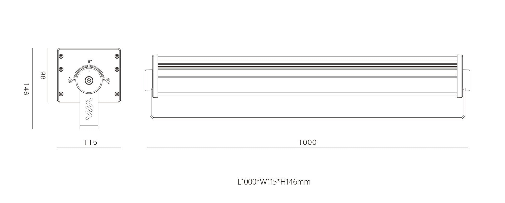 Outdoor LED Flood Light IP65 Waterproof Wall Washer – Model HL-XQ1000-96