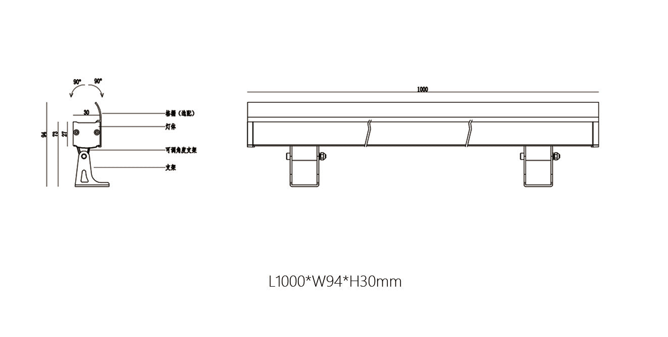 Architectural LED Wall Washer Light with AC24V IP65 Outdoor Wall Washer Lighting - 24W