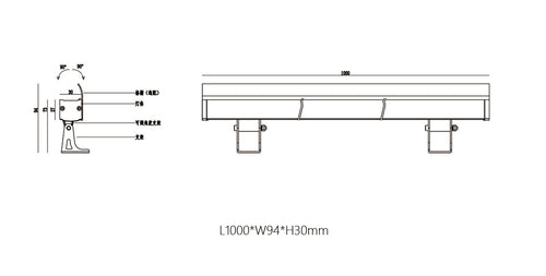 Architectural LED Wall Washer Light with AC24V IP65 Outdoor Wall Washer Lighting - 24W