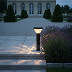 Solar Bollard Light — Classical European Formal Garden