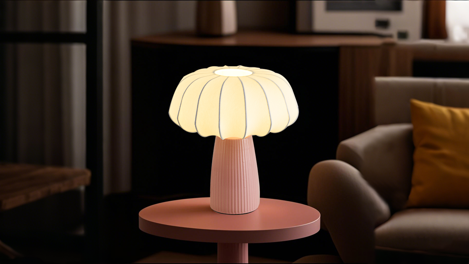 creative mushroom designed table lamp